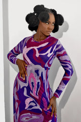 COSMOS PURPLE MESH WITH DRAPE NON BEADED
