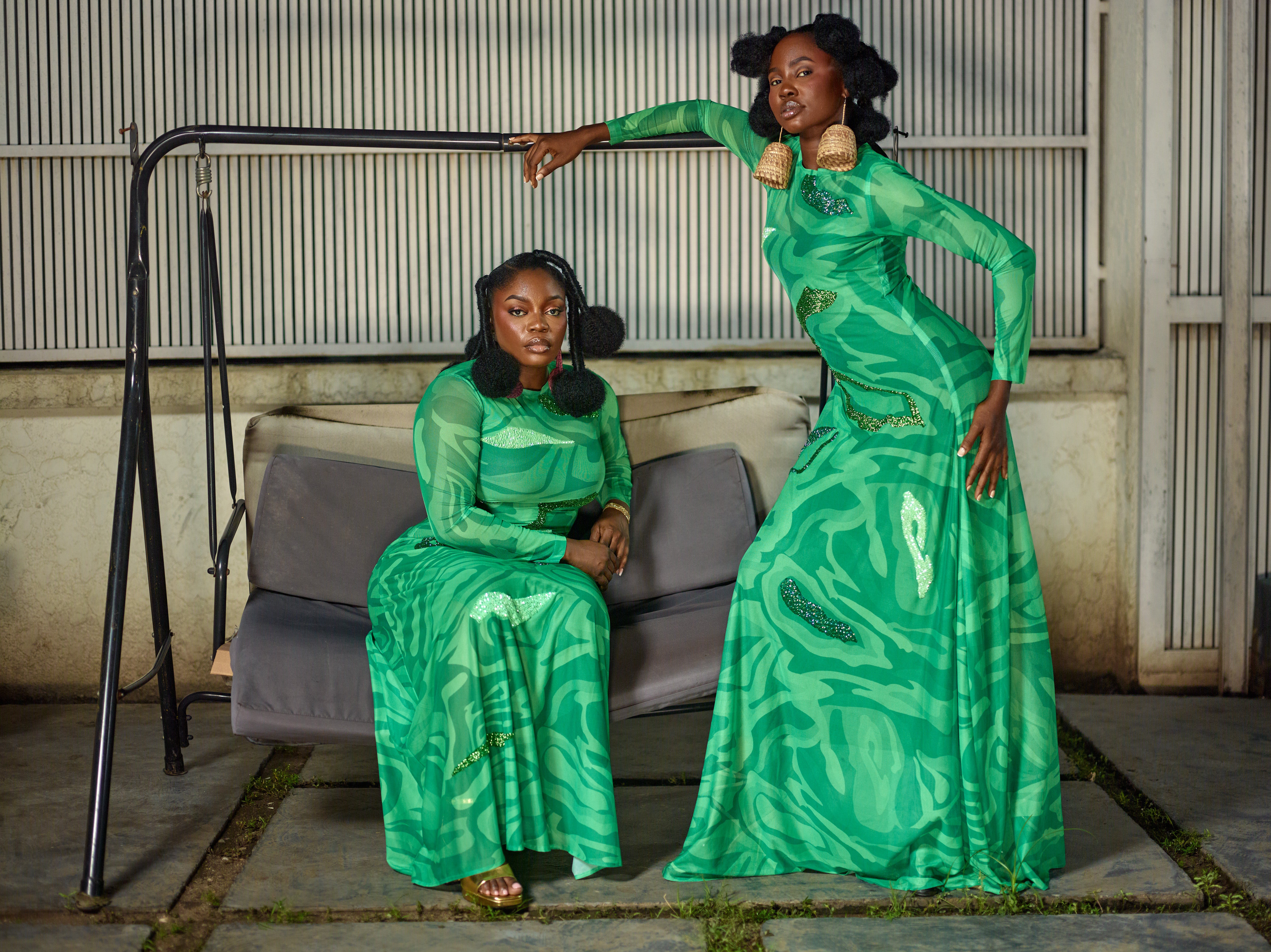 LILY GREEN MESH UNBEADED