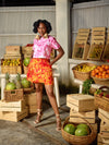 MARIGOLD PINK & ORANGE 2PC SET