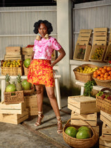 MARIGOLD PINK & ORANGE 2PC SET