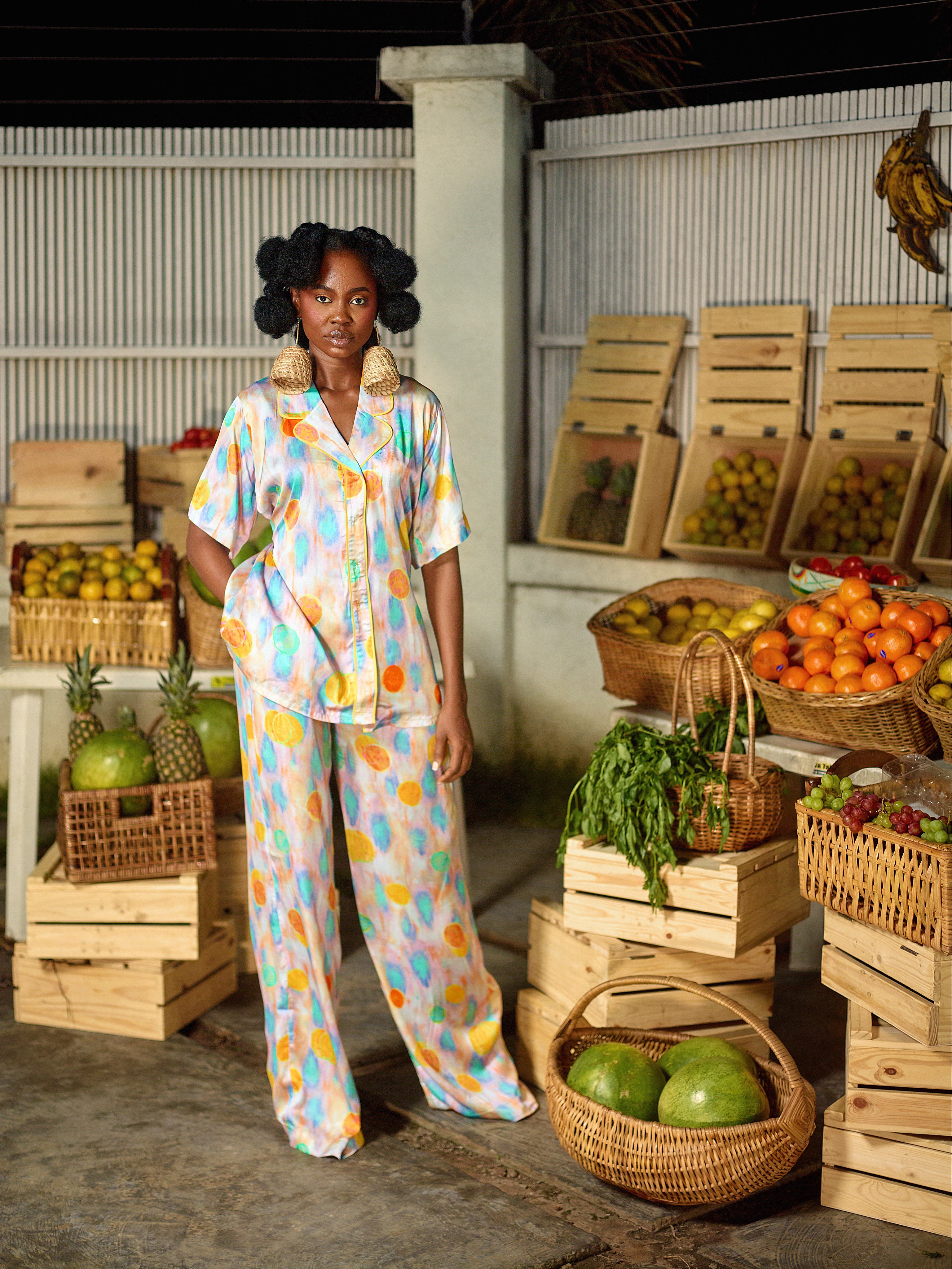 YARROW SILK PYJAMAS 2PC SET BEADED