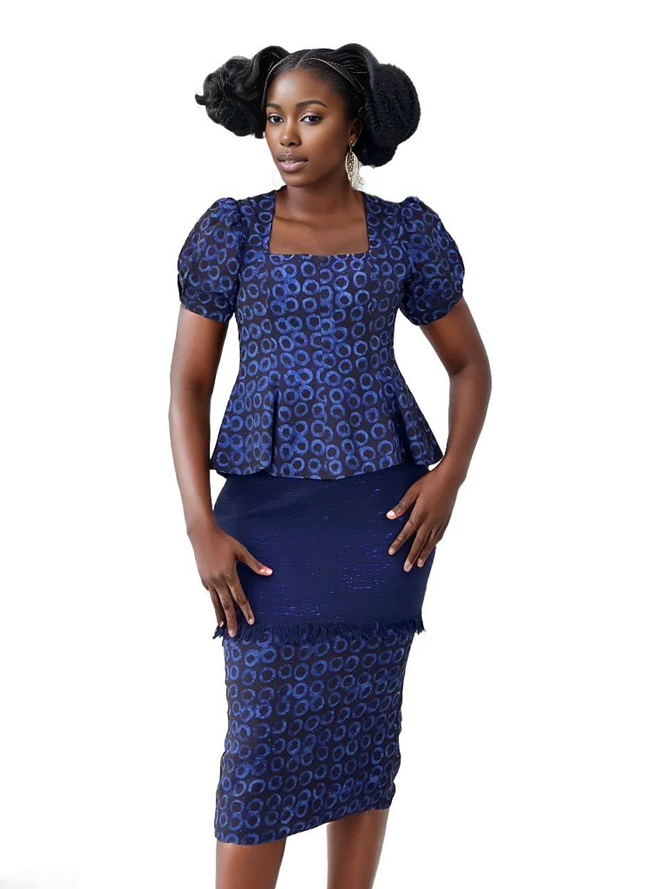 Adunni Set (Adire Blouse and Aso-Oke Skirt)